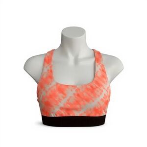 PINK Victoria's Secret Orange and Black Tie-Dye Sports Bra
